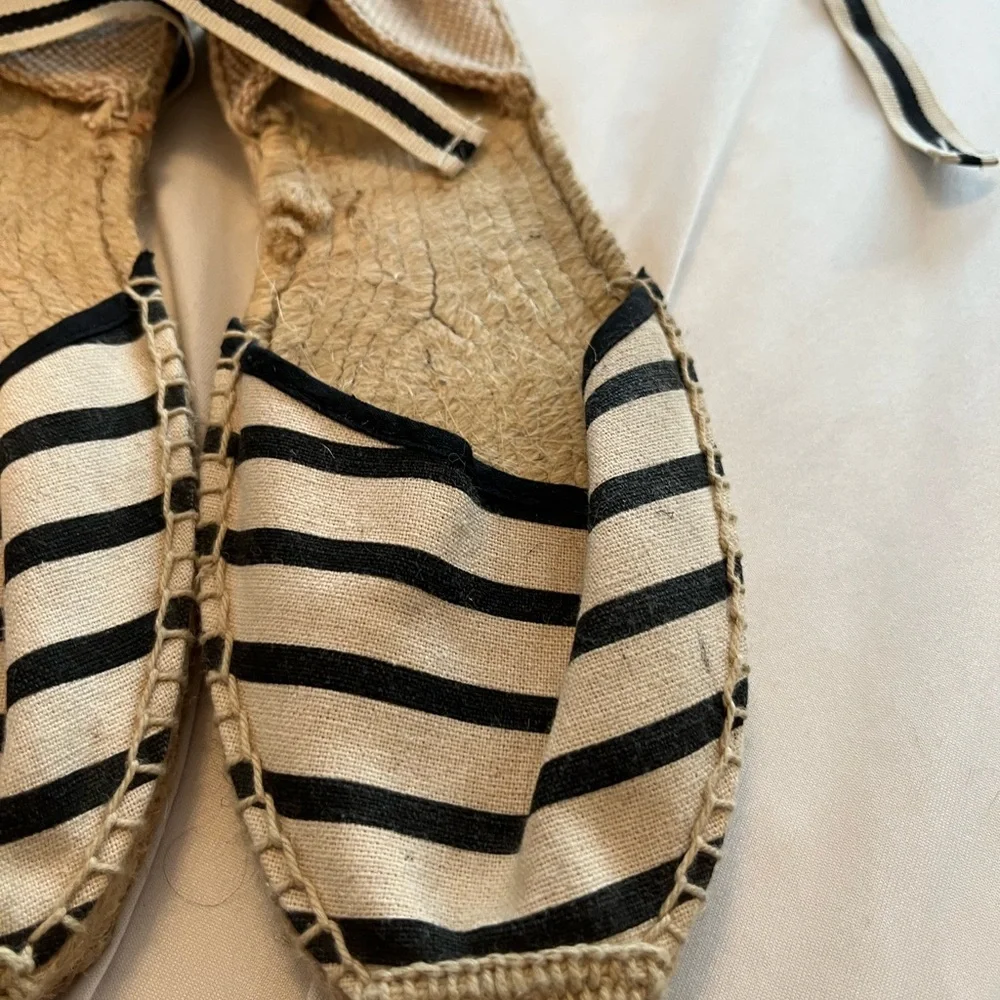 Soludos Black and White Striped Espadrilles - size 9 women’s strappy - Picture 8 of 11